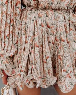 Constantina Floral Pleated Romper - FINAL SALE -clothes Sales constantinafloralpleatedromper24