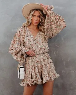 Constantina Floral Pleated Romper - FINAL SALE