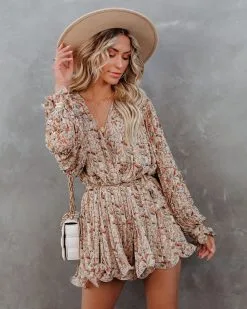 Constantina Floral Pleated Romper - FINAL SALE -clothes Sales constantinafloralpleatedromper38