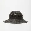 Bungalow Straw Bucket Hat - Black