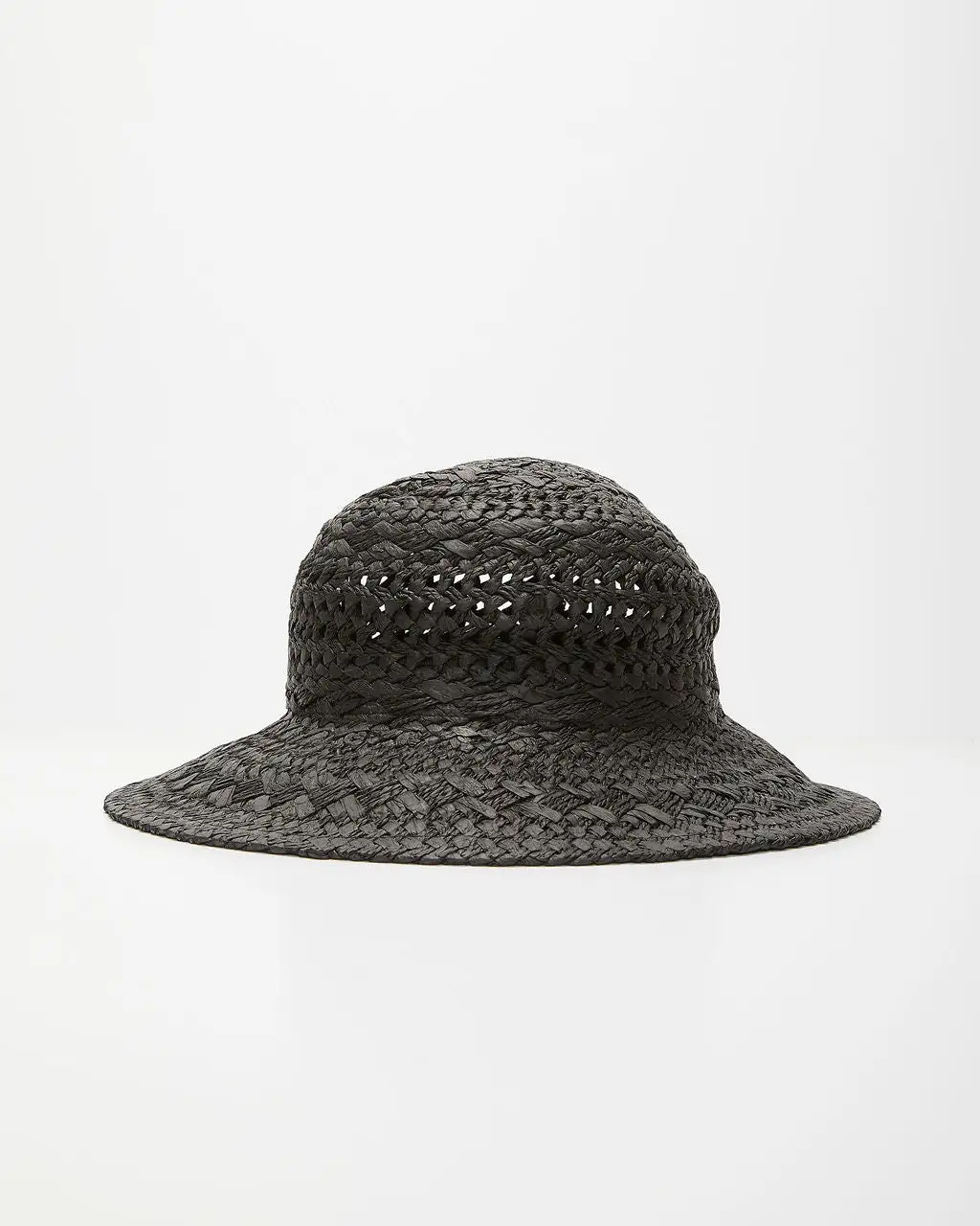 Bungalow Straw Bucket Hat - Black 1 Bungalow Straw Bucket Hat - Black