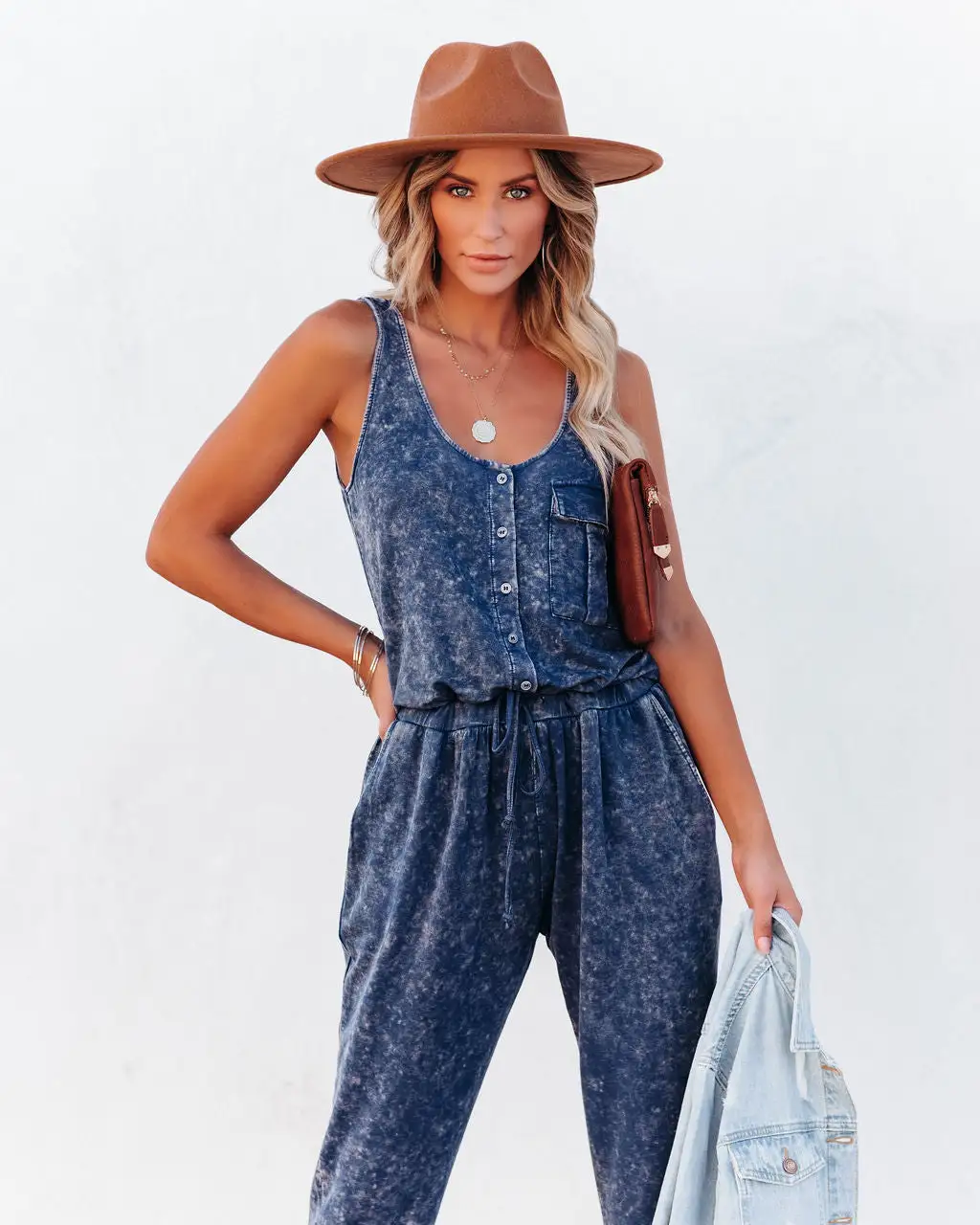 Danica Pocketed Washed Knit Jumpsuit - LAST CHANCE 7 Danica Pocketed Washed Knit Jumpsuit - LAST CHANCE - Image 7