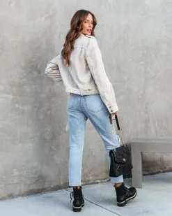 Double Win Pocketed Corduroy Moto Jacket - Beige - FINAL SALE -clothes Sales doublewinpocketedcorduroymotojacketbeige 40