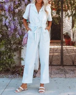 Dumbo Cotton Pocketed Denim Jumpsuit - Light Blue - FINAL SALE -clothes Sales dumbocottonpocketeddenimjumpsuitlightblue70