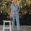 Emery Cotton Pocketed Denim Jumpsuit - Denim Blue - FINAL SALE