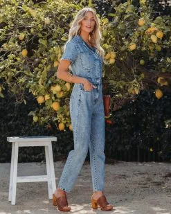 Emery Cotton Pocketed Denim Jumpsuit - Denim Blue - FINAL SALE -clothes Sales emerycottonpocketeddenimjumpsuitdenimblue5