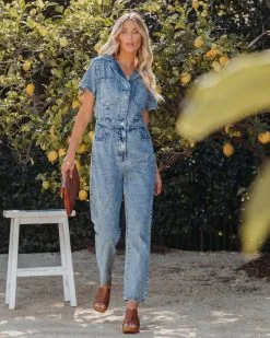 Emery Cotton Pocketed Denim Jumpsuit - Denim Blue - FINAL SALE -clothes Sales emerycottonpocketeddenimjumpsuitdenimblue9