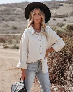 Ethen Cotton Distressed Shacket - Ecru - FINAL SALE -clothes Sales ethandistressedshacketecru34