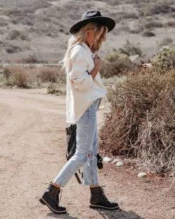 Ethen Cotton Distressed Shacket - Ecru - FINAL SALE -clothes Sales ethandistressedshacketecru9