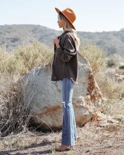 Ethen Cotton Distressed Shacket - Charcoal - FINAL SALE -clothes Sales ethencottondistressedshacketcharcoal14