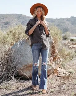 Ethen Cotton Distressed Shacket - Charcoal - FINAL SALE -clothes Sales ethencottondistressedshacketcharcoal7