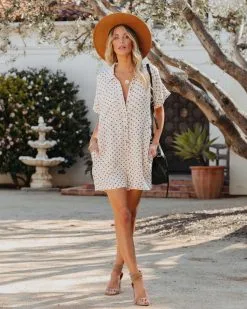 Eviana Cotton Pocketed Polka Dot Romper - Cream - FINAL SALE 12 Eviana Cotton Pocketed Polka Dot Romper - Cream - FINAL SALE -clothes Sales evianacottonpocketedpolkadotrompercream16