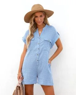 Fallen Breeze Ikat Cotton Pocketed Romper - FINAL SALE