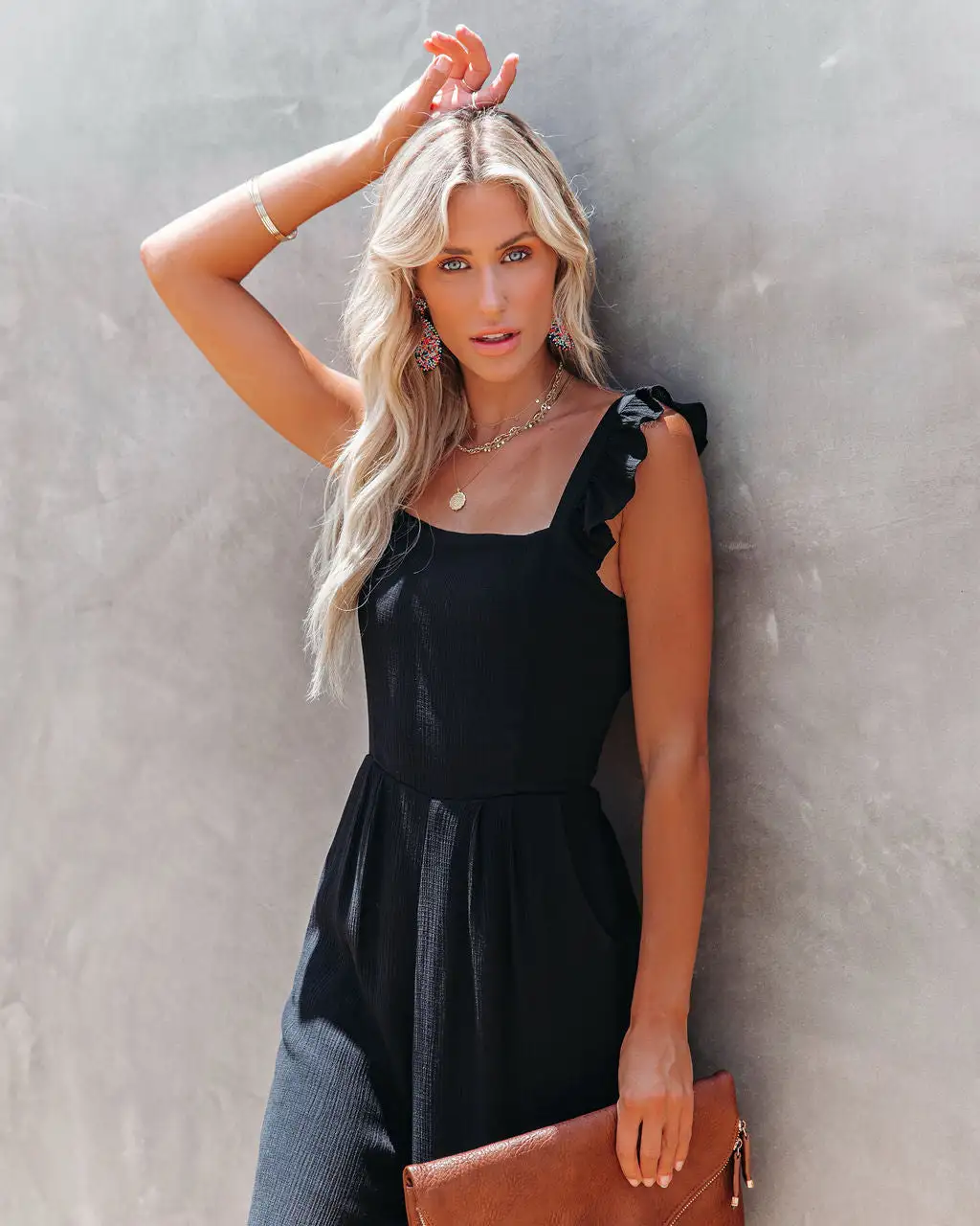 Fashion Faithful Pocketed Ruffle Tie Back Jumpsuit - Black - FINAL SALE 10 Fashion Faithful Pocketed Ruffle Tie Back Jumpsuit - Black - FINAL SALE - Image 10