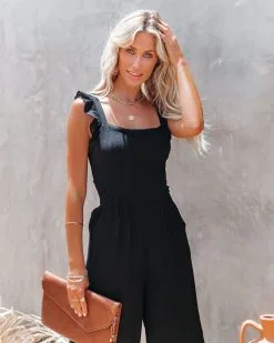 Fashion Faithful Pocketed Ruffle Tie Back Jumpsuit - Black - FINAL SALE 15 Fashion Faithful Pocketed Ruffle Tie Back Jumpsuit - Black - FINAL SALE -clothes Sales fashionfaithfulpocketedruffletiebackjumpsuitblack38