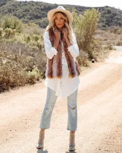 Faux Fur Pocketed Parker Vest - FINAL SALE -clothes Sales fauxfurpocketedparkervest13