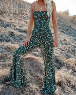 Felicity Floral Smocked Flared Leg Jumpsuit - FINAL SALE -clothes Sales felicityfloralsmockedflaredlegjumpsuit32