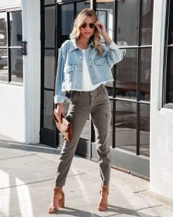 Feliz Distressed Crop Denim Jacket - LAST CHANCE -clothes Sales felizdistressedcropdenimjacket9