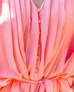 Found Love Pleated Romper - Coral - FINAL SALE -clothes Sales foundlovepleatedromper17