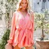 Found Love Pleated Romper - Coral - FINAL SALE