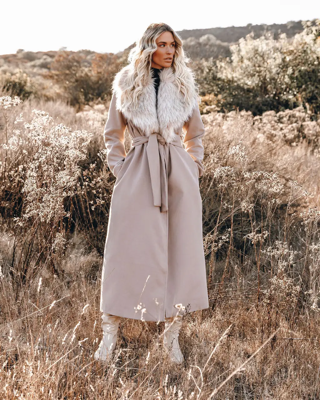 Frederica Pocketed Faux Fur Collar Coat 3 Frederica Pocketed Faux Fur Collar Coat - Image 3