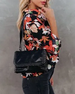 Gleam Chain Crossbody Bag - Black - FINAL SALE