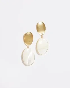 Gold And Pearl Drop Earrings