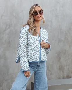 Gwen Floral Quilted Pocketed Jacket - SALE