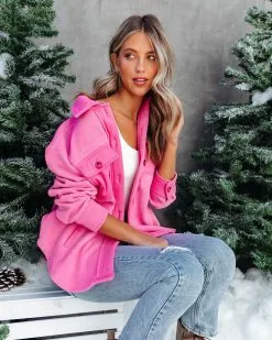 Heidi Fleece Pocketed Shacket - Pink - FINAL SALE 10 Heidi Fleece Pocketed Shacket - Pink - FINAL SALE -clothes Sales heidifleecepocketedshacketpink114