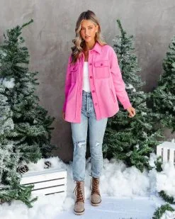 Heidi Fleece Pocketed Shacket - Pink - FINAL SALE 8 Heidi Fleece Pocketed Shacket - Pink - FINAL SALE -clothes Sales heidifleecepocketedshacketpink19