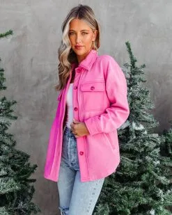 Heidi Fleece Pocketed Shacket - Pink - FINAL SALE 11 Heidi Fleece Pocketed Shacket - Pink - FINAL SALE -clothes Sales heidifleecepocketedshacketpink85