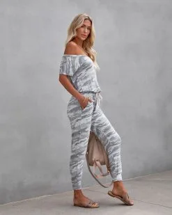 Hidden Treasure Pocketed Camo Knit Jumpsuit - Light Grey - LAST CHANCE -clothes Sales hiddentreasurepocketedcamoknitjumpsuitlightgrey23