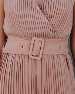 High Tea Pleated Wide Leg Belted Jumpsuit - Mocha - FINAL SALE -clothes Sales highteapleatedwidelegbeltedjumpsuitmocha28