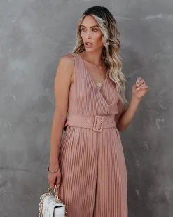 High Tea Pleated Wide Leg Belted Jumpsuit - Mocha - FINAL SALE -clothes Sales highteapleatedwidelegbeltedjumpsuitmocha32