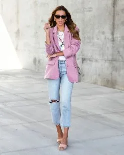 Janie Pocketed Blazer - Lilac -clothes Sales janiewoodpocketedblazerlilac 28