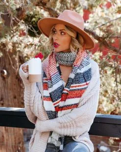 Jenesis Striped Scarf - Black Combo - LAST CHANCE -clothes Sales jenesisstripedscarfblackcombo3