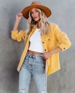 Jessika Button Down Soft Knit Shacket - Honey Gold - FINAL SALE -clothes Sales jessikabuttondownsoftknitshackethoneygold42