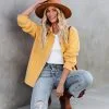 Jessika Button Down Soft Knit Shacket - Honey Gold - FINAL SALE