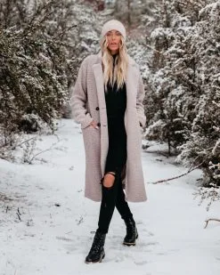 Just Imagine Sherpa Pocketed Trench Coat - FLASH FINAL SALE