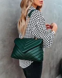 Kaisley Quilted Crossbody Shoulder Bag - Forest