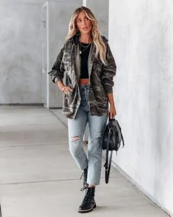 Lolo Cotton Blend Pocketed Hooded Camo Jacket - Olive - FINAL SALE 16 Lolo Cotton Blend Pocketed Hooded Camo Jacket - Olive - FINAL SALE -clothes Sales lolocottonblendpocketedhoodedcamojacketolive25