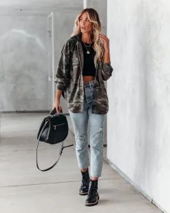 Lolo Cotton Blend Pocketed Hooded Camo Jacket - Olive - FINAL SALE 19 Lolo Cotton Blend Pocketed Hooded Camo Jacket - Olive - FINAL SALE -clothes Sales lolocottonblendpocketedhoodedcamojacketolive3