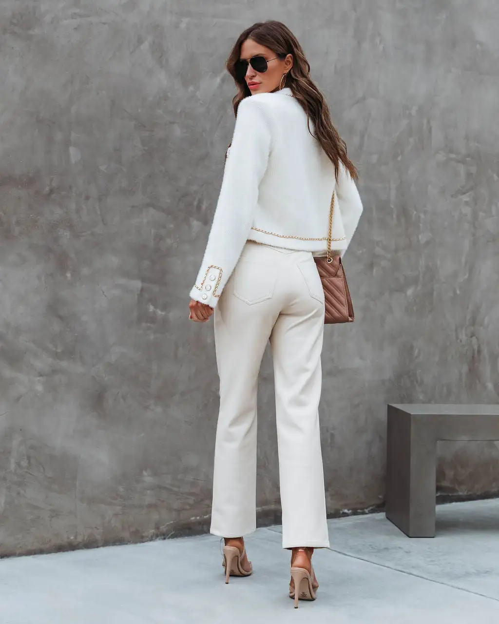 Mademoiselle Chain Link Trim Jacket - Ivory - SALE 4 Mademoiselle Chain Link Trim Jacket - Ivory - SALE - Image 4