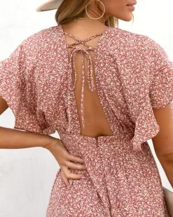 Mariah Printed Flutter Sleeve Jumpsuit - FINAL SALE -clothes Sales mariahprintedfluttersleevejumpsuit104