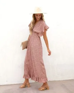 Mariah Printed Flutter Sleeve Jumpsuit - FINAL SALE -clothes Sales mariahprintedfluttersleevejumpsuit36