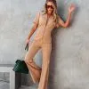 Marissa Corduroy Pocketed Jumpsuit - Camel - FINAL SALE