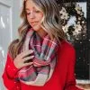 Oxford Plaid Frayed Infinity Scarf - FINAL SALE