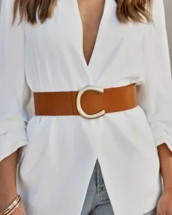 Paso Robles Gold Buckle Belt - Camel - SALE