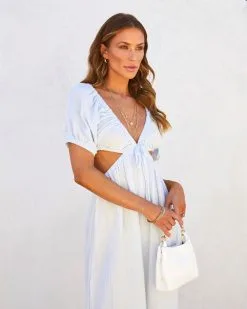 Portofino Breeze Cotton Puff Sleeve Cutout Jumpsuit - Sky Blue -clothes Sales portofinobreezecottonpuffsleebecutoutjumpsuitskyblue51