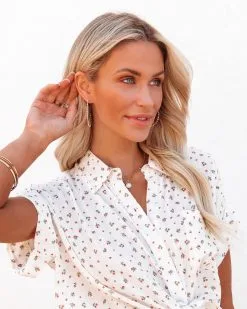 Rafaela Beaded Hoop Earrings - Silver Gold -clothes Sales rafaelabeadedhoopearringsilvergold9